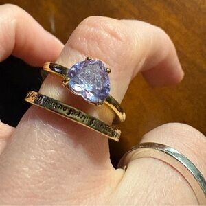 Juicy Couture Gold Ring with Lavender Heart Shaped Gemstone